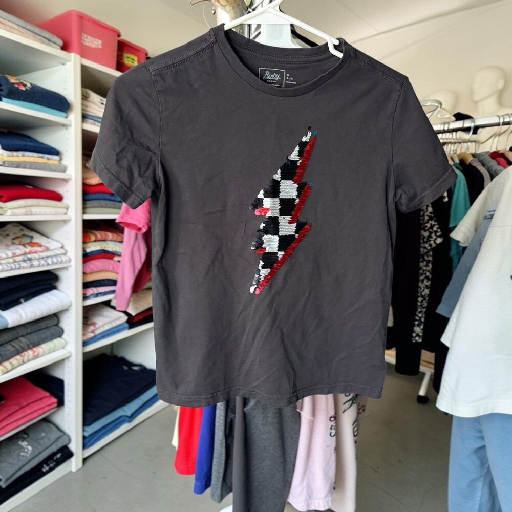 Bixby Nomad The Classic Short Sleeve Graphic Tee Boys Size M EUC reverse sequin